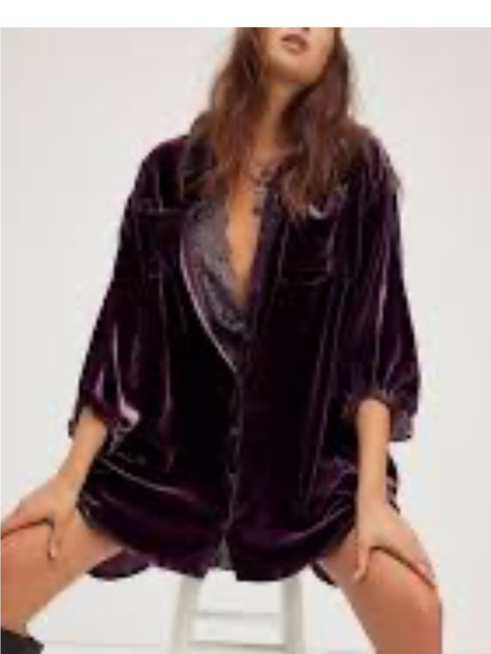 Free People Lux Velvet Shirtdress